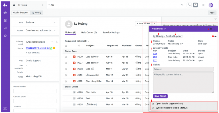 Sử Dụng Gcalls Với Zendesk - Gcalls Support